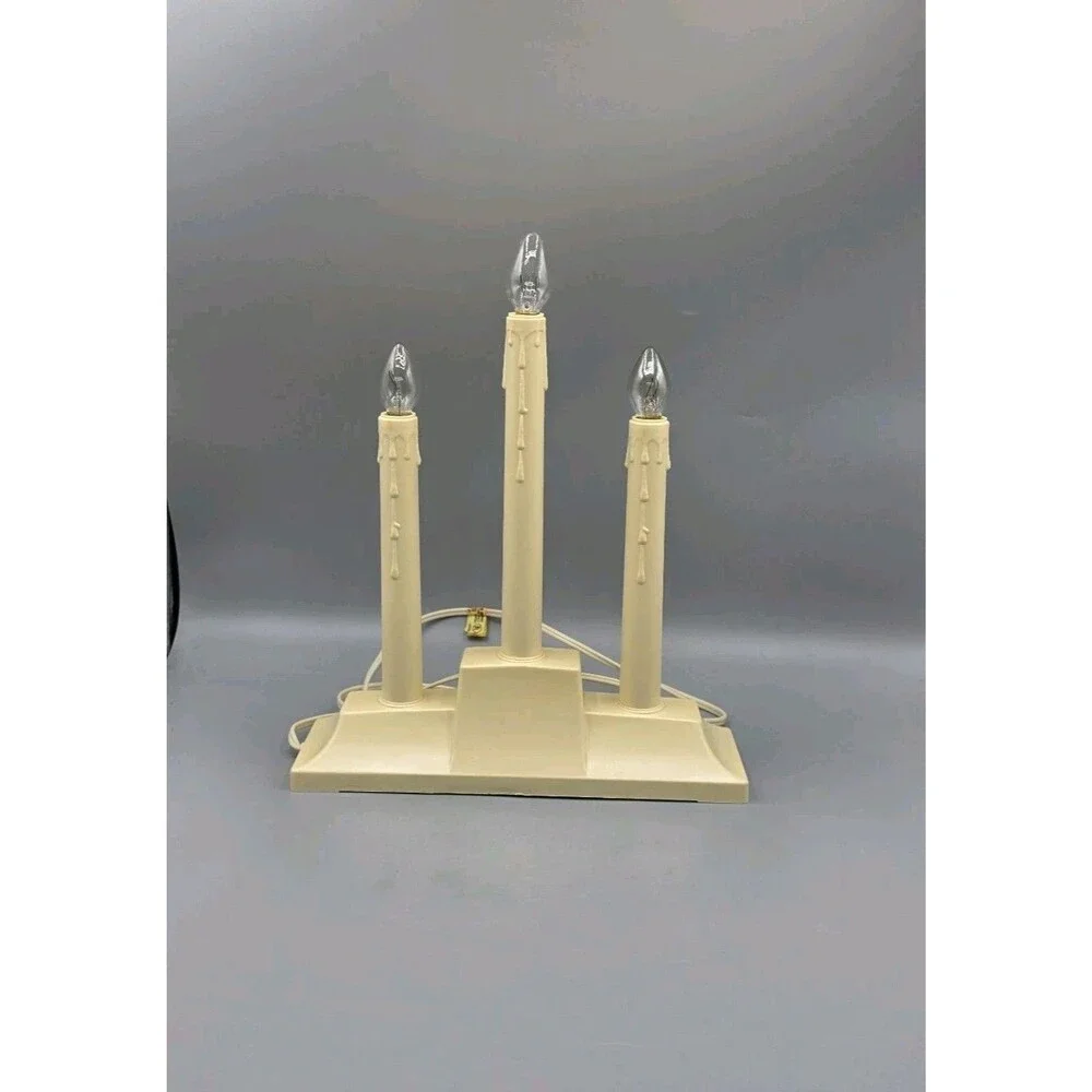 Vintage GEM 3 Light Candolier in Box Clear Lights USA Bulbs